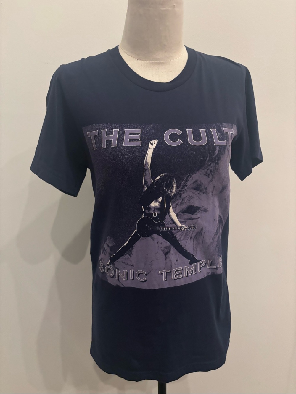 Premium cult sonic temple Navy Short-Sleeve Graphic Tee with Back Text
